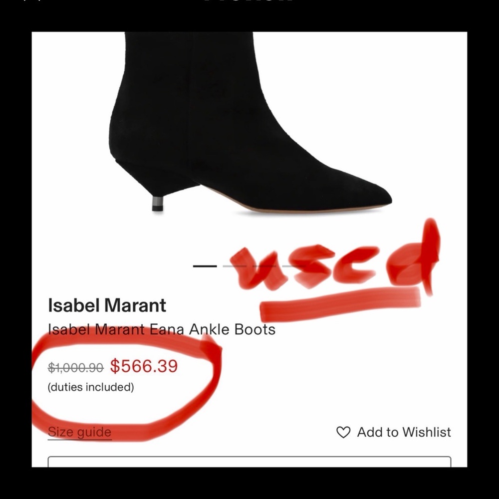 EUC  ISABEL MARANT BLACK 45mm Eana ankle boots - Picture 2 of 14